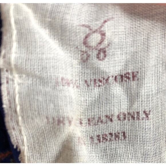 Figue Alessia Dress Floral Boho Smocked Ruffle Long Sleeve Midi Blue Purple XXL - Picture 8 of 9